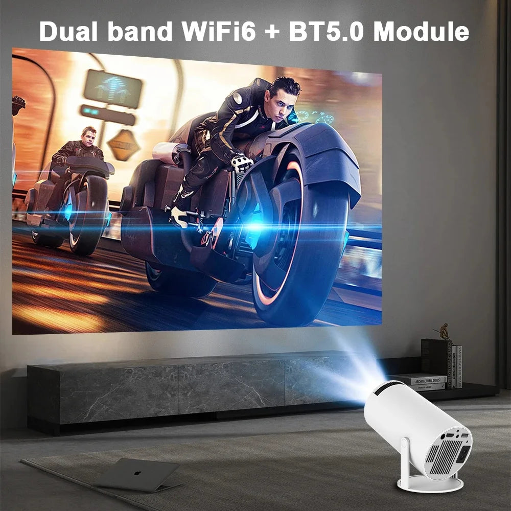 New 2024 4K Android 11 Dual Wifi6 200 ANSI Allwinner H713 BT5.0 1080P 1280*720P Home Cinema Outdoor Portable Projetor